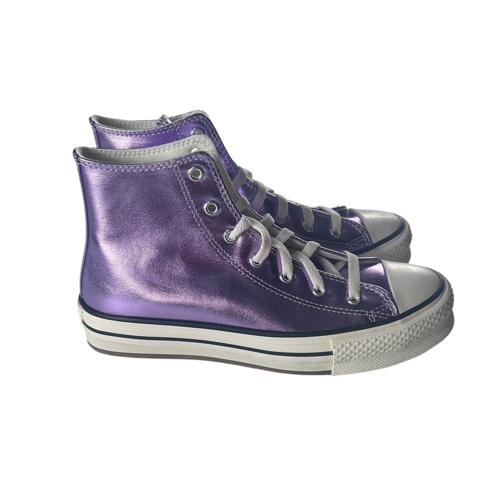 Converse Chuck Taylor All Star EVA Lift Hi Purple Metallic Kids US 6 A13449C NEW